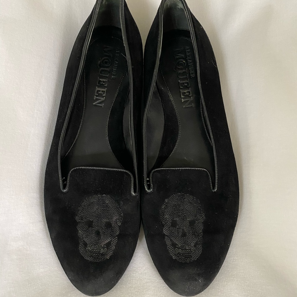 Alexander McQueen Suede Skull Smoking Flat size 8 - Picture 2 of 3
